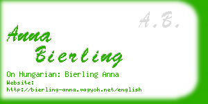 anna bierling business card